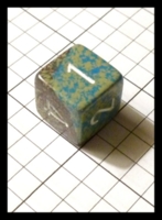 Dice : Dice - 6D - Chessex Half and Half Grey Speckle and Aqua Speckle with White Numerals - Gen Con Aug 2012